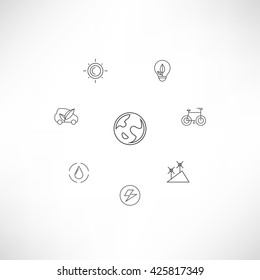renewable energy icons, eco concept