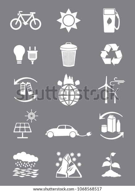 Renewable energy\
icons. Vector\
illustration.