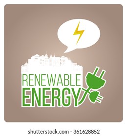 renewable energy illustration over color background