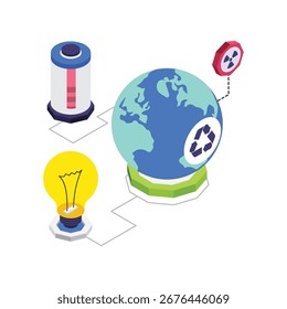 Ilustração vetorial isométrica de Energia Renovável.
