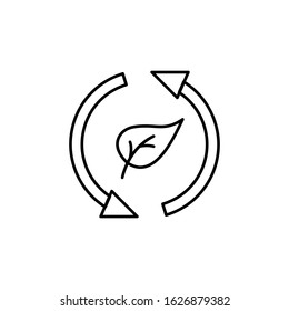 Renewable energy, leaf icon. Simple line, outline vector electro power icons for ui and ux, website or mobile application