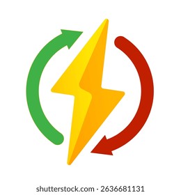 Renewable energy, lightning bolt – vector illustration