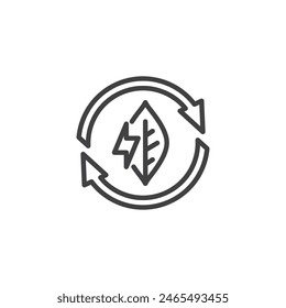 Renewable Energy line icon. linear style sign for mobile concept and web design. Eco friendly outline vector icon. Sustainability symbol, logo illustration. Vector graphics