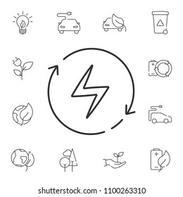 Renewable energy line icon. Simple element illustration. Renewable energy line symbol design from Ecology collection set. Can be used in web and mobile on white background