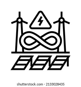 renewable energy line icon vector. renewable energy sign. isolated contour symbol black illustration