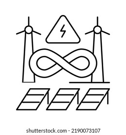 renewable energy line icon vector. renewable energy sign. isolated contour symbol black illustration