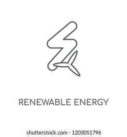 Renewable energy linear icon. Renewable energy concept stroke symbol design. Thin graphic elements vector illustration, outline pattern on a white background, eps 10.