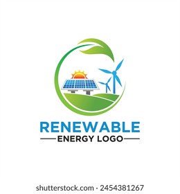 Renewable energy logo concept design vector