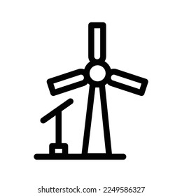 Renewable energy logo line icon