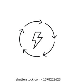renewable energy - minimal line web icon. simple vector illustration. concept for infographic, website or app.
