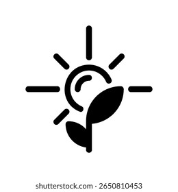 Renewable Energy and Nature Icon Depicting a Flower and Sun