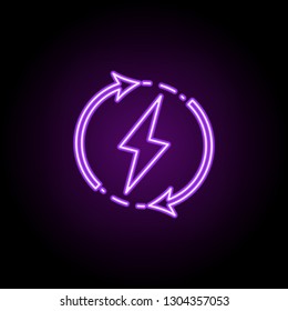 renewable energy outline icon. Elements of Ecology in neon style icons. Simple icon for websites, web design, mobile app, info graphics