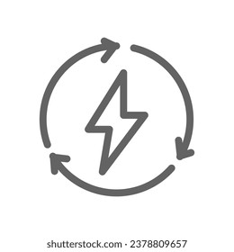 icono de esquema de energía renovable. icono de contorno de electricidad amigable píxel perfecto para web y móvil
