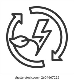 Renewable Energy Outline Icon Vector Illustration