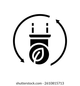 renewable energy plug sustainability glyph icon vector. renewable energy plug sustainability sign. isolated symbol illustration
