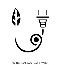 renewable energy plug sustainability glyph icon vector. renewable energy plug sustainability sign. isolated symbol illustration