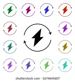 Renewable energy, power multi color style icon. Simple glyph, flat vector of ecology icons for ui and ux, website or mobile application