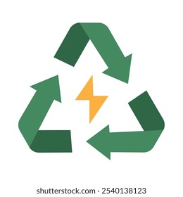 renewable energy with recycle arrows isolated