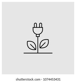 Renewable energy sign icon in trendy flat style isolated on grey background, modern symbol vector illustration for web
