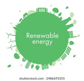 Renewable Energy Silhouette Circular Frame