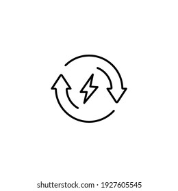 Renewable energy simple thin line icon vector illustration