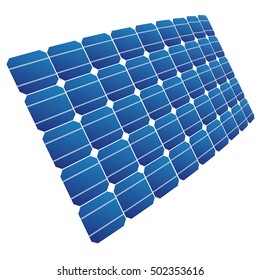Renewable energy. The solar cell shown in perspective.