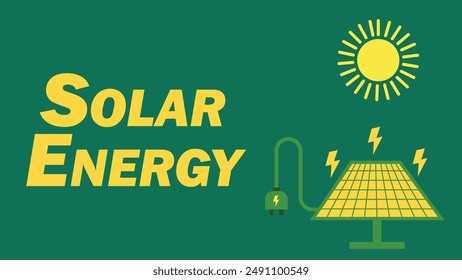 renewable energy solar power concept vector banner design. solar panel energy generation  eco friendly. 