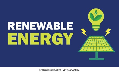renewable energy solar power concept vector banner design. solar panel energy generation  eco friendly. 