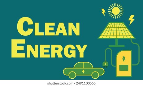 renewable energy solar power concept vector banner design. solar panel energy generation  eco friendly. 