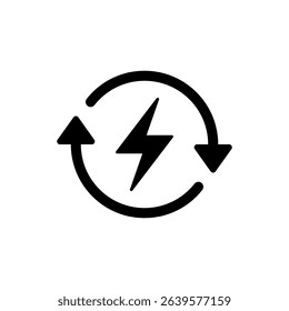 Renewable energy, sustainable power icon. Green environment sign symbol