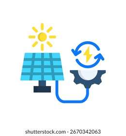 Renewable Energy Systems Icon Flat Vector Illustration