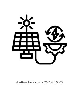 Renewable Energy Systems Icon Line Vector Illustration