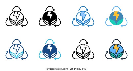 Renewable Energy Technology icon set multiple style collection 
