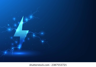 Renewable energy technology Lightning icon with electric current surrounding it It means that electric power produced from clean energy helps reduce pollution and global warming.