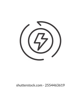 Renewable Energy thin liner icon vector.