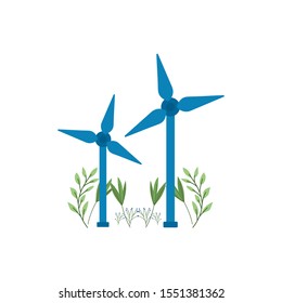 renewable energy turbine on white background vector illustration design