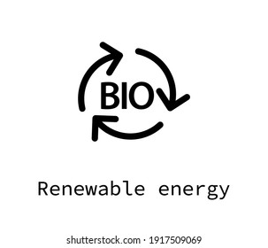 Renewable energy vector icon.  Editable stroke. Symbol in Line Art Style for Design, Presentation, Website or Apps Elements. Pixel vector graphics - Vector
