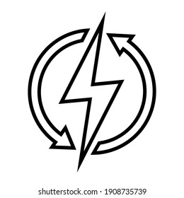 Renewable energy vector icon. green energy illustration sign. recycle symbol.