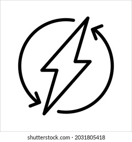 Erneuerbare Energie, Vektorsymbol auf weißem Hintergrund. farbeditierbar