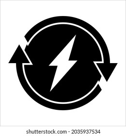 Erneuerbare Energie, Vektorsymbol auf weißem Hintergrund. farbeditierbar