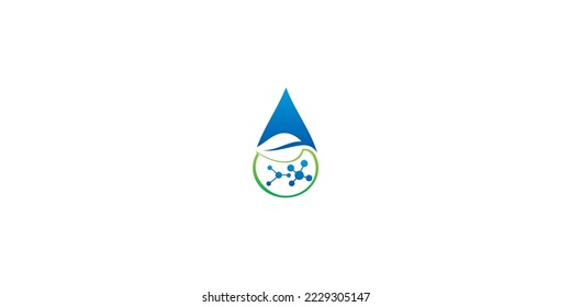 logotipo del icono del vector de energía renovable color verde y azul
