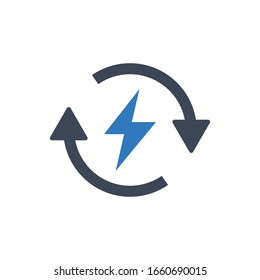 Renewable energy vector icon on white background.