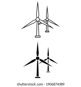 Vektorsymbol für erneuerbare Energien. Kollektion von grünen Energiebildeschildern. Recyclingsymbol.