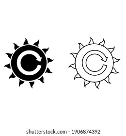 Conjunto de iconos de vectores de energía renovable. colección de signos de ilustración de energía verde. símbolo de reciclaje.