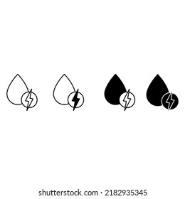 Vektorsymbol für erneuerbare Energien. Kollektion von grünen Energiebildeschildern. Recyclingsymbol.