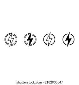 Renewable energy vector icon set. green energy illustration sign collection. recycle symbol.