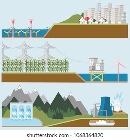 Renewable energy vector illustration.