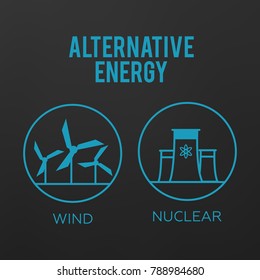 Renewable energy vector illustration. Renewable energy concept in flat style. Energy solar and wind power 
