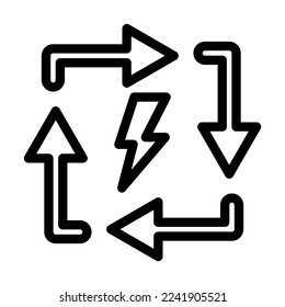 Renewable Energy Vector Line Icon Design