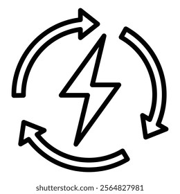 Renewable Energy Vector Line Icon Design